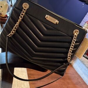 Michael Kors Black Chevron Shoulder Bag